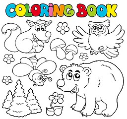 Image showing Coloring book with forest animals 1