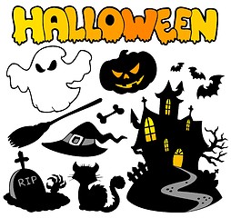 Image showing Set of Halloween silhouettes