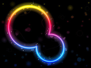 Image showing Rainbow Circle Border with Sparkles and Swirls.