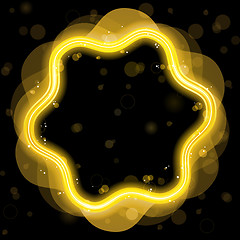 Image showing Golden Design Border with Sparkles and Swirls.