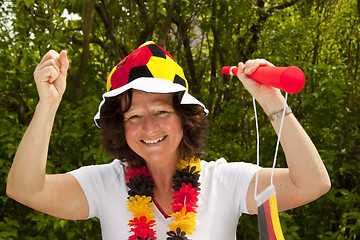 Image showing Female soccer Fan