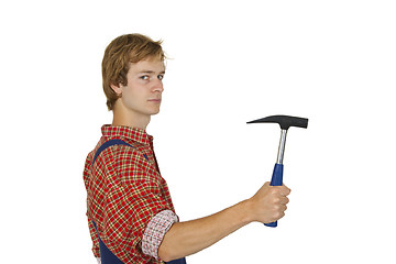 Image showing Carpenter with Hammer