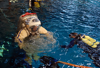 Image showing Jeff Williams in the Water for Spacewalk Training
