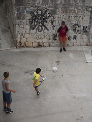 Image showing Boys playing soccer