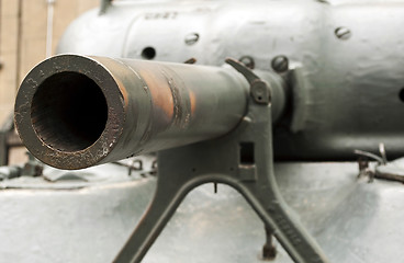 Image showing Tank cannon close up.