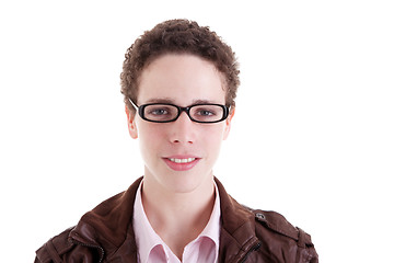 Image showing portrait of a young man with glasses