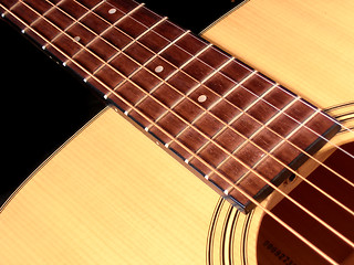 Image showing Acoustic guitar close up