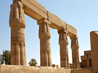 Image showing columns of Karnak Temple, Egypt, Luxor