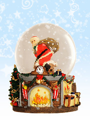 Image showing Santa, Christmas tree and warm fireplace