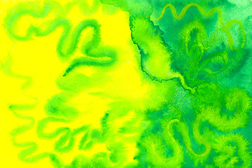 Image showing Yellow and green aquarelle