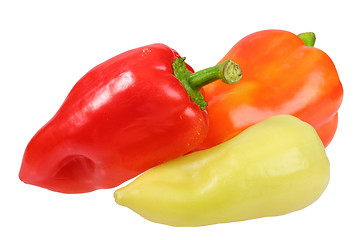 Image showing Only three sweet fresh peppers