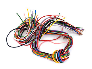 Image showing Close up of multicoloured wire        