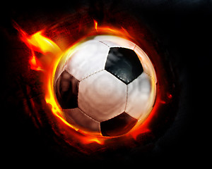 Image showing Football through Flames
