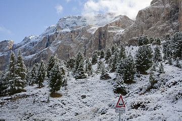 Image showing Snowfall Dolemites