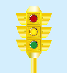 Image showing Yellow traffic light