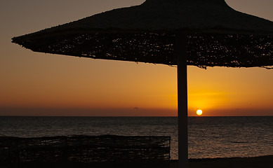 Image showing sunrise on beach