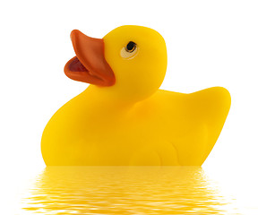 Image showing Toy Duck Floating