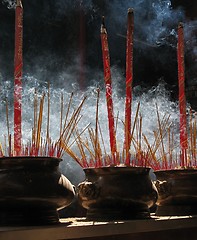 Image showing Prayer sticks, Thien Hau Pagoda, Vietnam