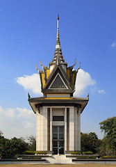 Image showing The memorial stupa of the Choeung Ek Killing Fields, Cambodia