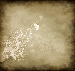 Image showing Grunge floral background