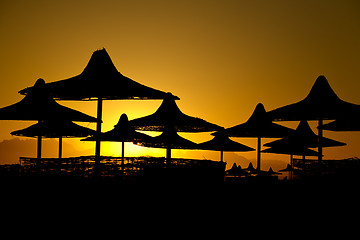 Image showing sunset on beach