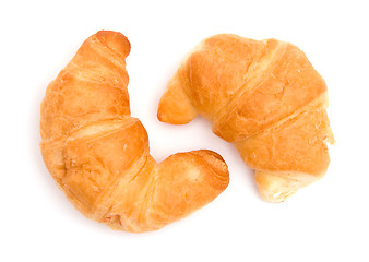 Image showing Two croissants isolated on white 