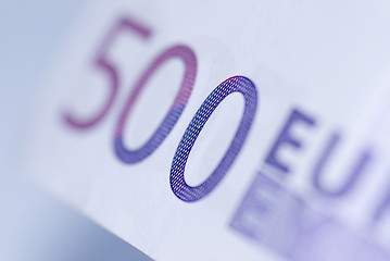 Image showing Close up of euro bills