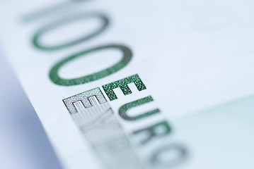 Image showing Close up of euro bills