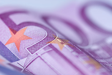 Image showing Close up of euro bills