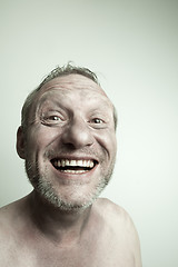 Image showing Expressive man doing a funny face