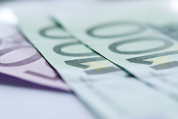 Image showing Close up of euro bills