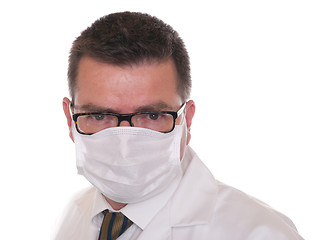 Image showing Doctor with glasses and protective mask