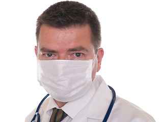 Image showing Doctor with mask isolated on white