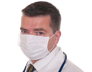 Image showing Doctor with mask isolated on white