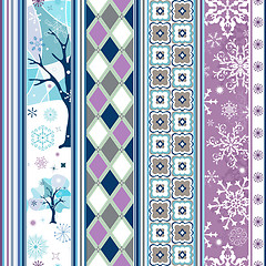 Image showing Seamless striped christmas border