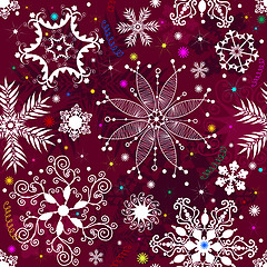 Image showing Seamless purple christmas pattern