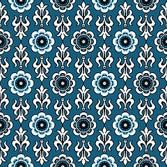 Image showing Blue vintage seamless pattern