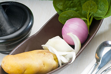 Image showing fresh vegetables and spice