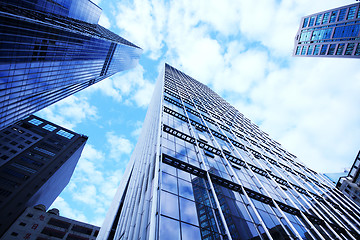 Image showing modern glass silhouettes of skyscrapers 