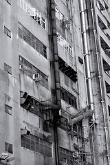 Image showing old industry building in black and white