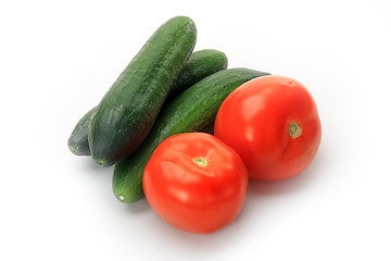 Image showing Tasty kitchen. Fresh vegetables isolated on white