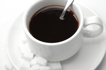 Image showing White sugar and coffee