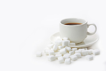 Image showing White sugar and coffee