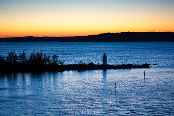 Image showing Sunset at the lake