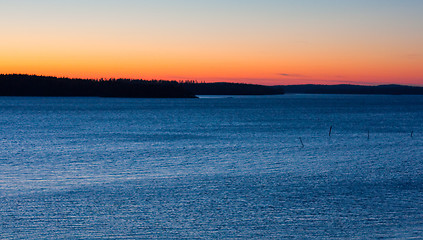 Image showing Sunset at the lake