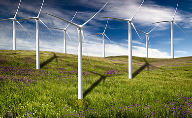 Image showing Wind turbines