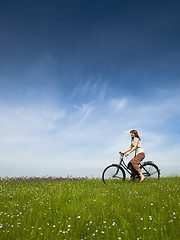 Image showing Riding a bicycle