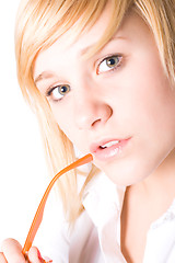 Image showing businesswoman with eyeglasses