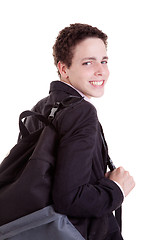 Image showing young man with a school bag