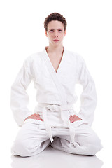 Image showing judoist karate man on white 